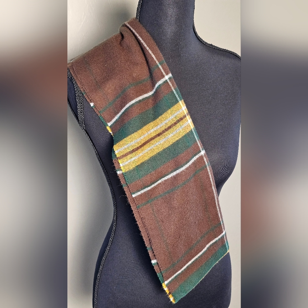 [MERONA] Brown, Yellow, Green & White Plaid Pattern Acrylic Scarf - Picture 12 of 13